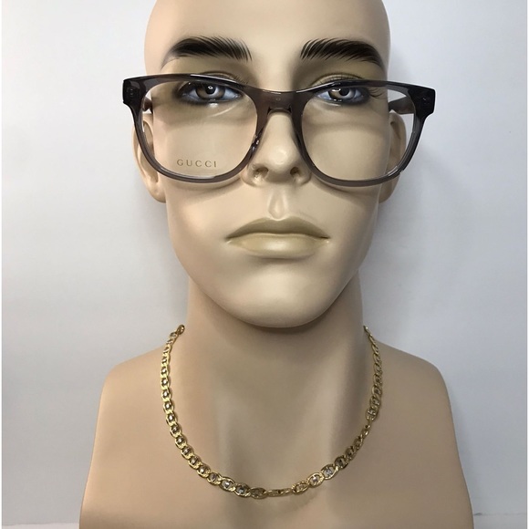 Gucci's GG0004ON soft lines across frames front.Iconic web effect optyl temples - Picture 4 of 14